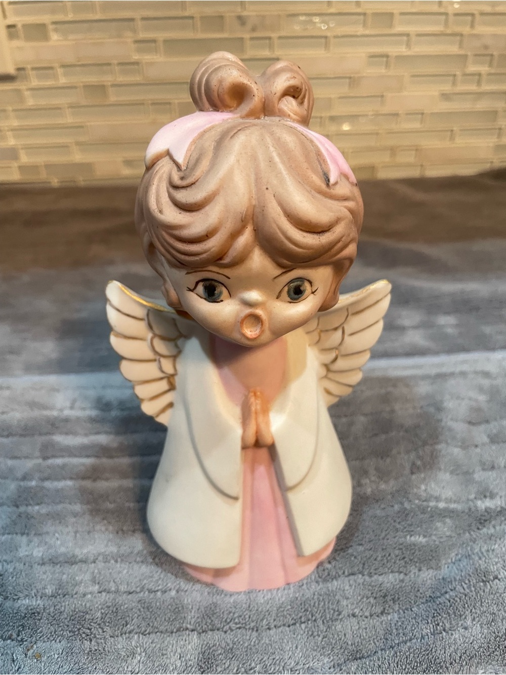 Vintage Ceramic Angel Girl Figurine Or Tree Topper